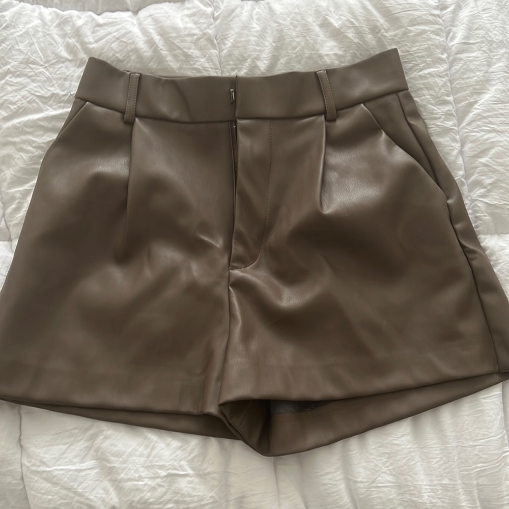Zara leather shorts